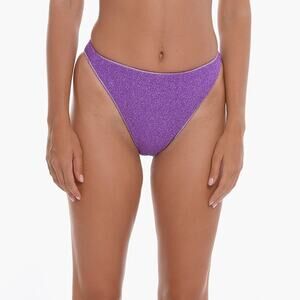 NEW‎ Oseree Lumiere Sporty 90’s Metallic Purple Bikini Swimsuit Bottoms Size XL